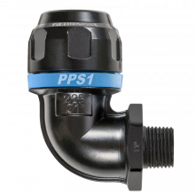 PPS1 9CM - Aluminiumrohr-Winkel 90° mit konischem AG